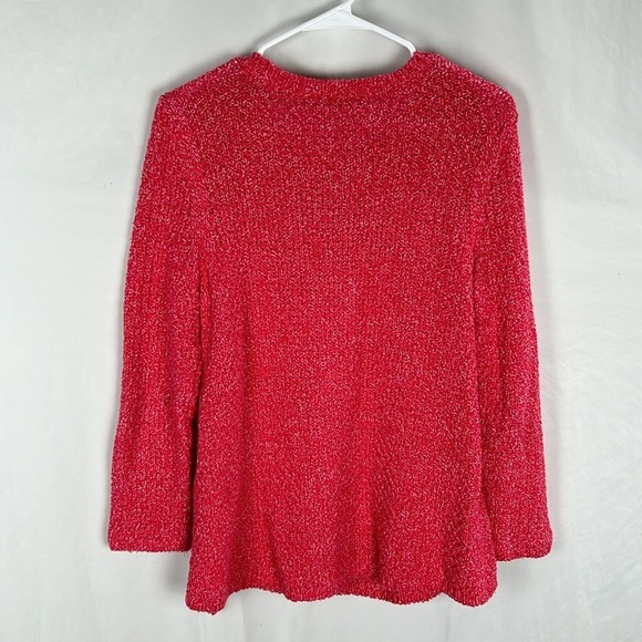 Talbots Pink Side Zip Chunky Knit Side Zip Pullover Sweater -Size Small - Picture 5 of 7